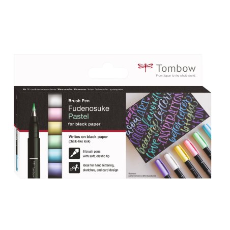 Tombow WS-BS-6P marker 6 pc(s) Brush tip Blue, Green, Pink, Violet, White, Yellow
