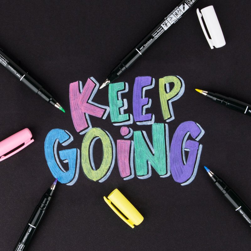 Tombow WS-BS-6P marker 6 pc(s) Brush tip Blue, Green, Pink, Violet, White, Yellow