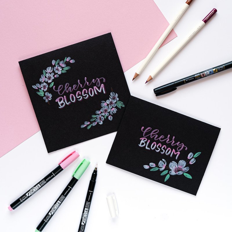 Tombow Stylo de calligraphie Fudenosuke Pastel, étui carton