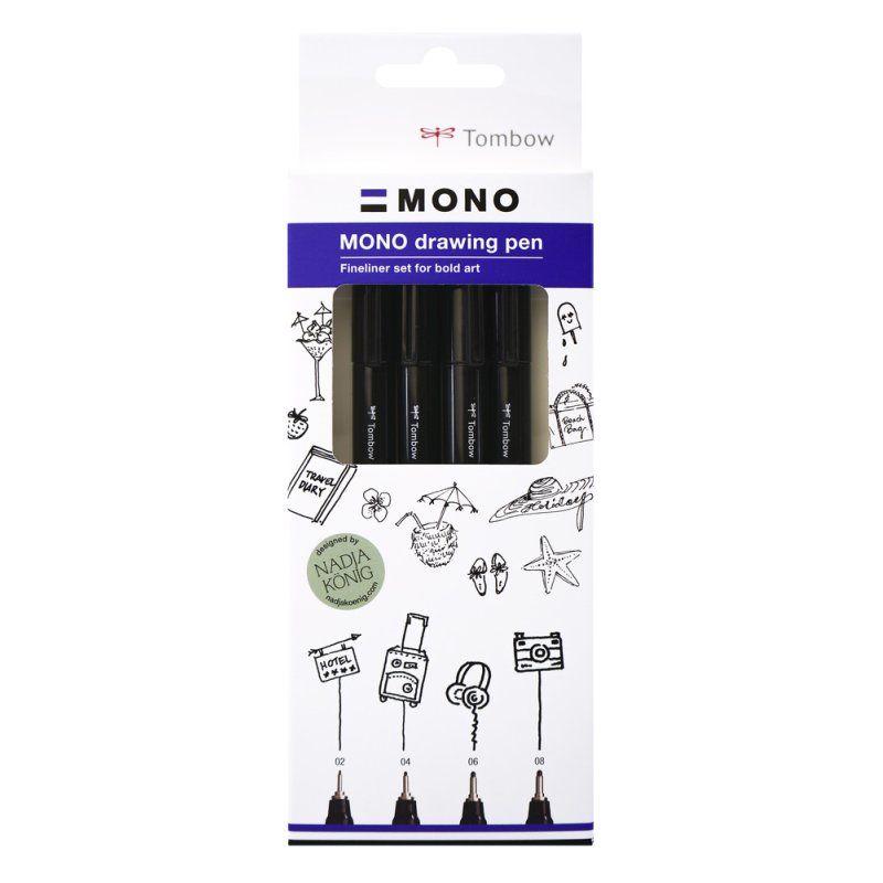 Tombow Feutre fin MONO drawing pen "Bold Set", set de 4