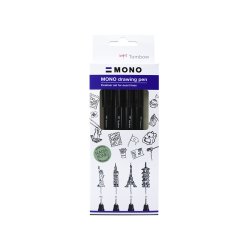 Tombow WS-EFL-H-F-4P stylo fin Noir 4 pièce(s)