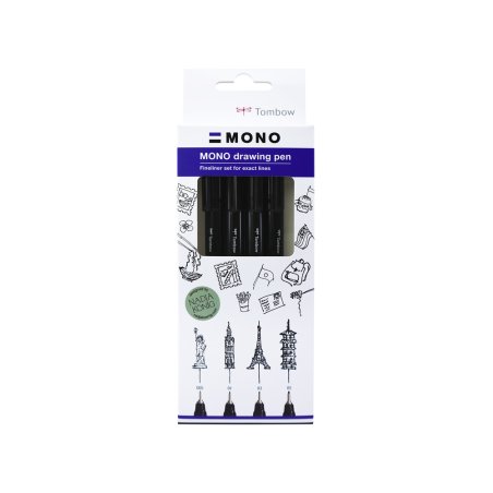 Tombow WS-EFL-H-F-4P fineliner Fine Black 4 pc(s)