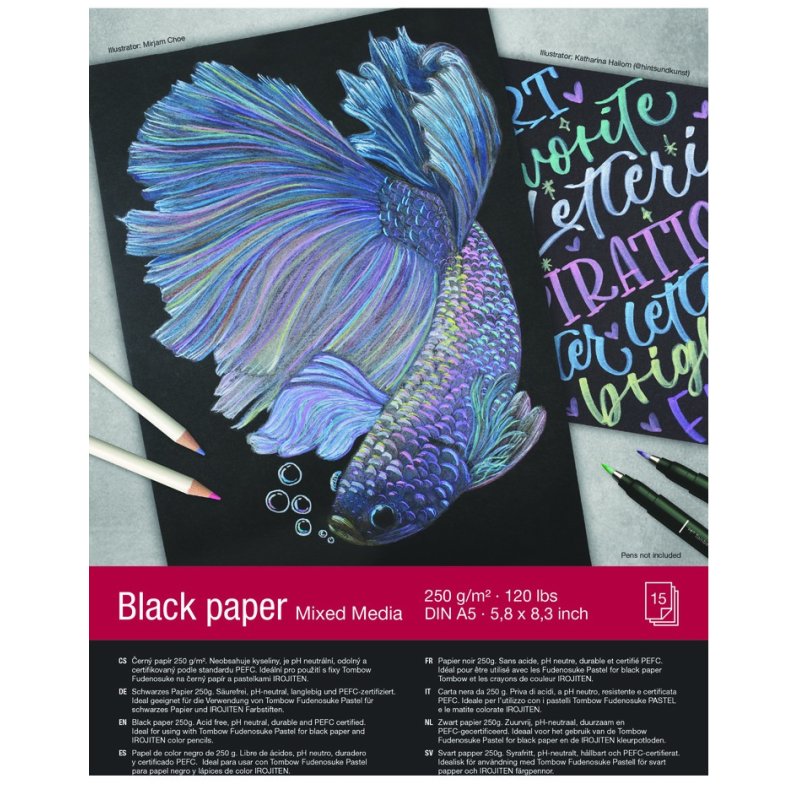 Tombow PB-BLACK-5 papier d'art 15 feuilles