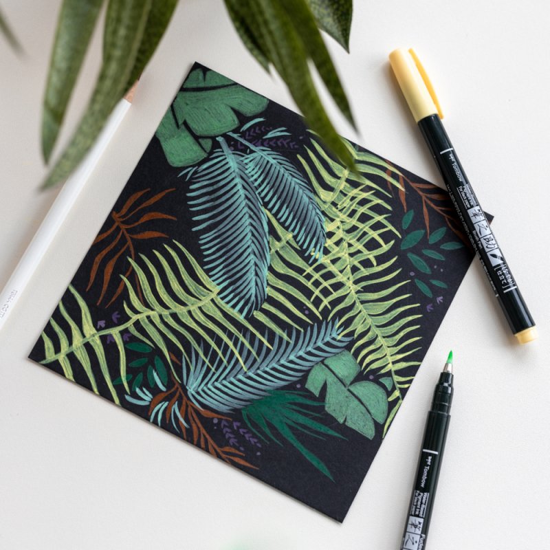 TOMBOW Bloc à dessin "Black Paper", A5, uni, 250 g/m2, noir