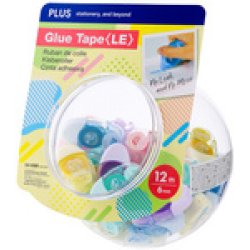 PLUS JAPAN Mini-roller de colle "LE", 6mm x 12m, dans bocal