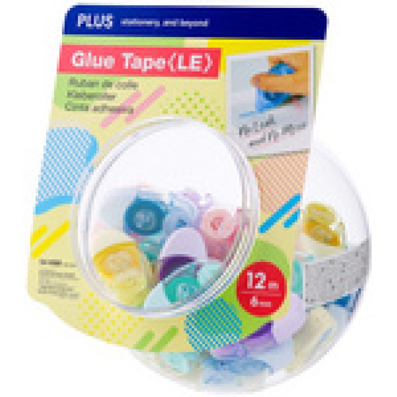 PLUS JAPAN Mini-roller de colle "LE", 6mm x 12m, dans bocal