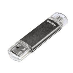 hama Clé USB 2.0 "Laeta Twin", 64 GB, gris