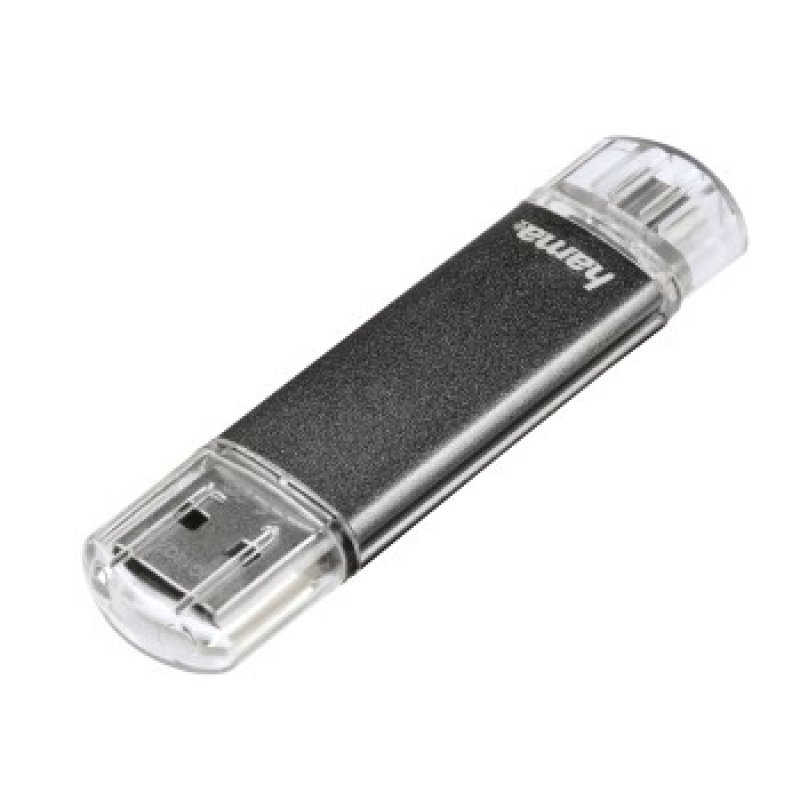 hama Clé USB 2.0 "Laeta Twin", 64 GB, gris