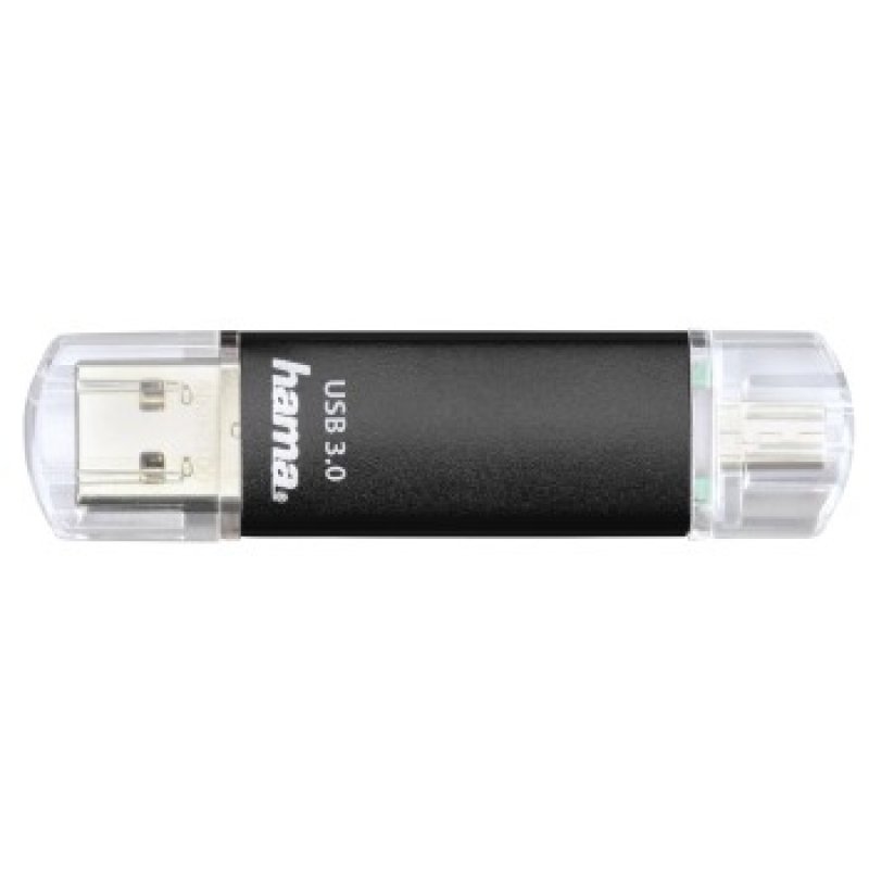 hama Clé USB 3.0 "Laeta Twin", 128 GB, noir