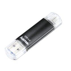 Hama Laeta Twin lecteur USB flash 256 Go USB Type-A / Micro-USB 3.2 Gen 1 (3.1 Gen 1) Noir