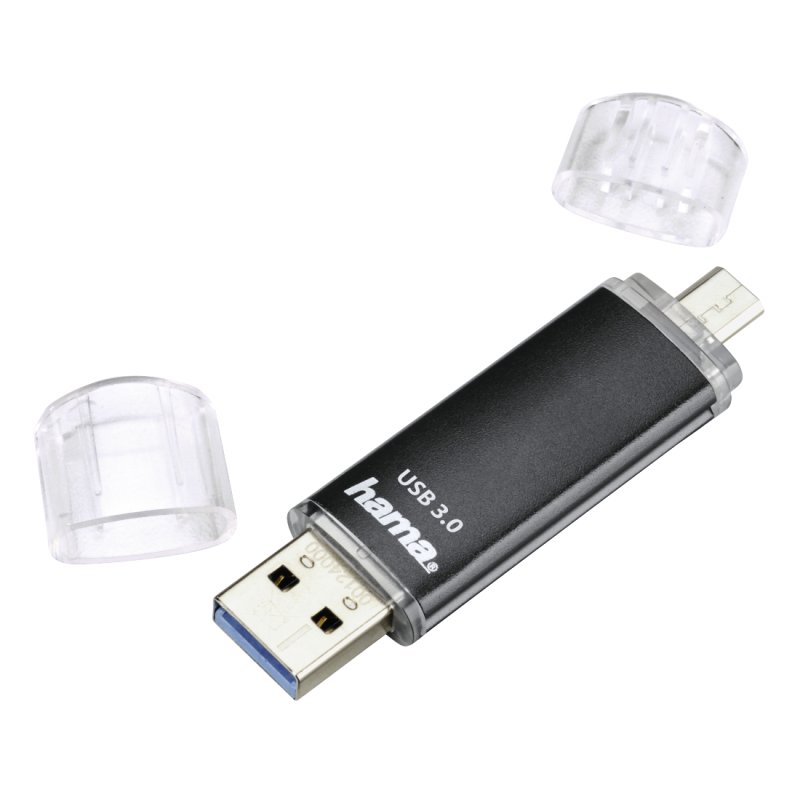 hama Clé USB 3.0 "Laeta Twin", 256 GB, noir