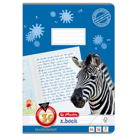 herlitz Geschichtenheft x.book, DIN A4, Lineatur 3G
