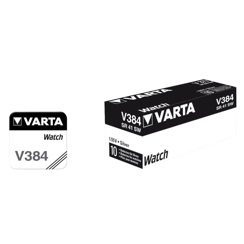 VARTA Pile oxyde argent pour montres, V384 (SR41), 1,55 Volt