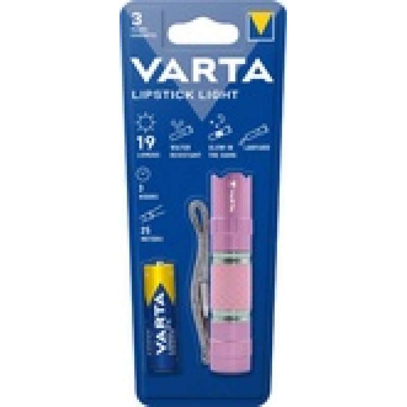 VARTA Lampe de poche "LED Lipstick Light", avec 1 x pile AA