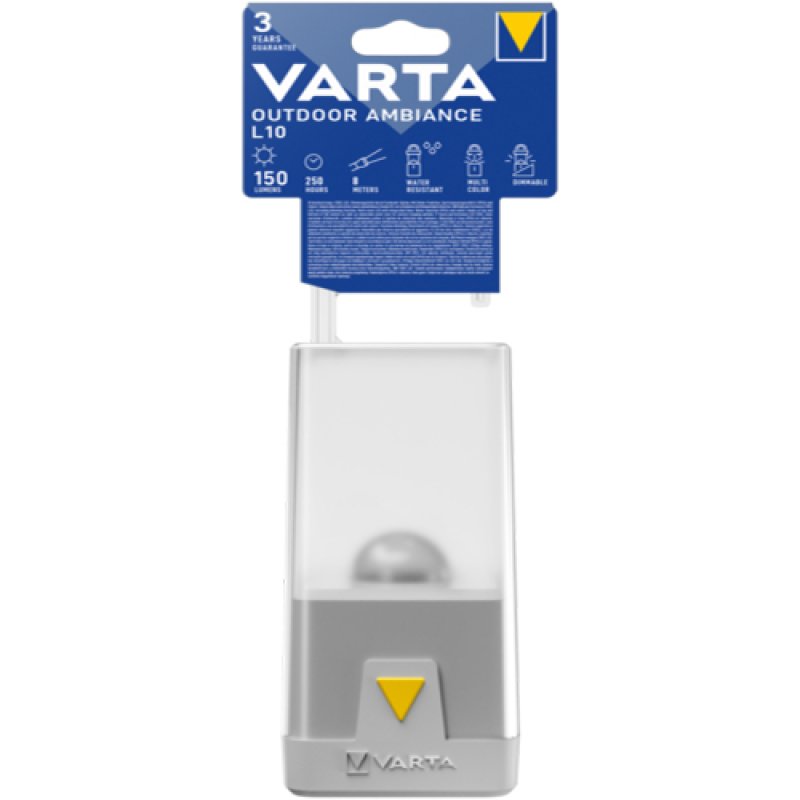 VARTA Lampe de camping "Outdoor Ambiance Lantern L10", gris