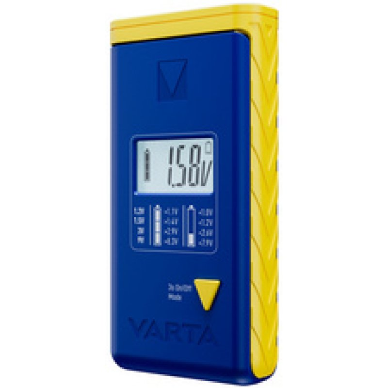 VARTA Testeur de piles, écran LCD, bleu/jaune
