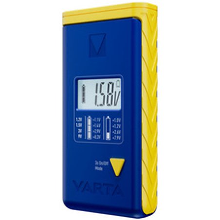 VARTA Testeur de piles, écran LCD, bleu/jaune