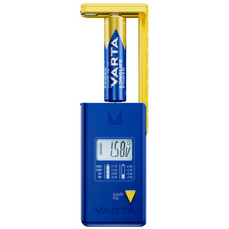 VARTA Testeur de piles, écran LCD, bleu/jaune