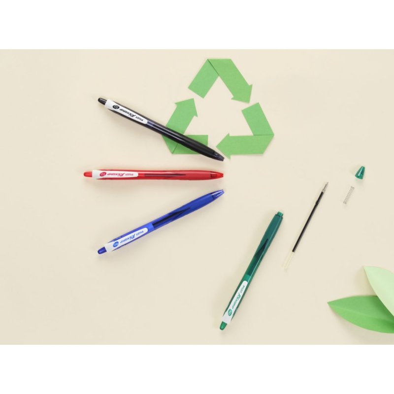 PILOT Stylo à bille REXGRIP BEGREEN, rétractable, bleu