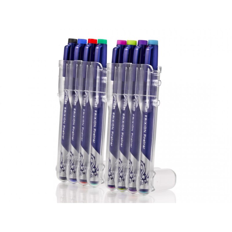Pilot FriXion Fineliner stylo fin Noir, Bleu, Vert, Bleu clair, Citron vert, Rose, Rouge, Violet 8 pièce(s)