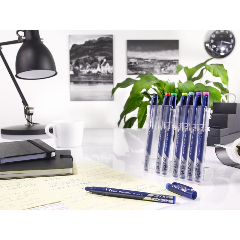 Pilot FriXion Fineliner stylo fin Noir, Bleu, Vert, Bleu clair, Citron vert, Rose, Rouge, Violet 8 pièce(s)