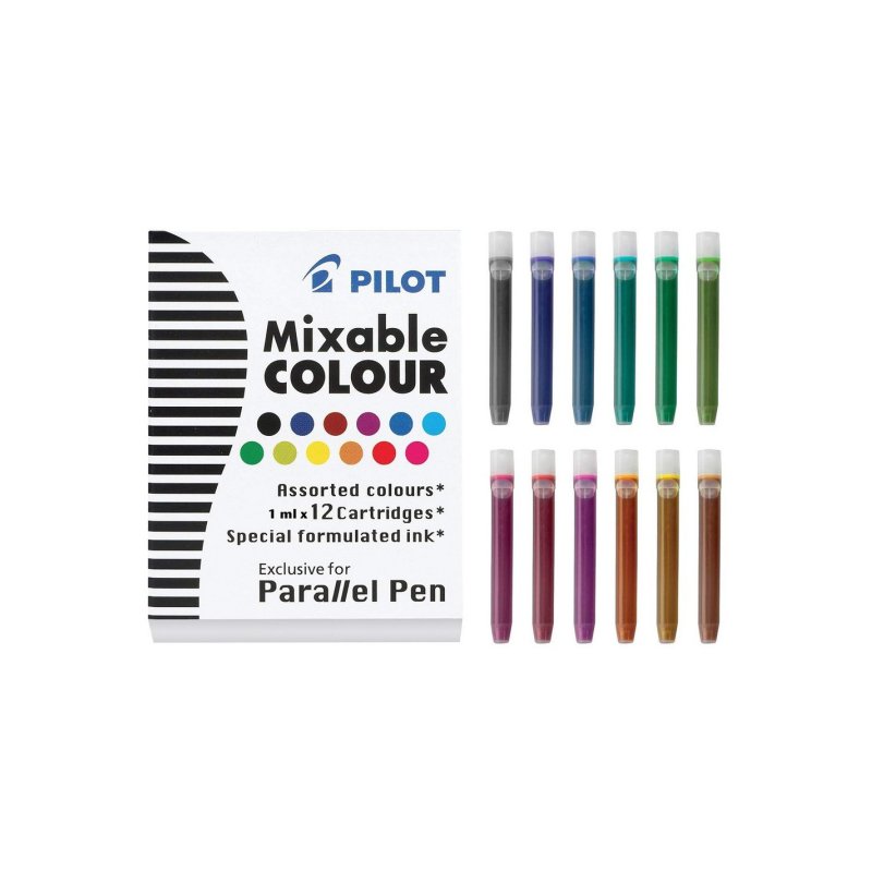 Pilot Parallel Pen Noir, Bleu, Marron, Vert, Vert clair, Marine, Orange, Rose, Violet, Rouge, Turquoise, Jaune 12