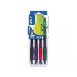 PILOT Stylo à encre gel G2 07 Set2Go, étui de 4