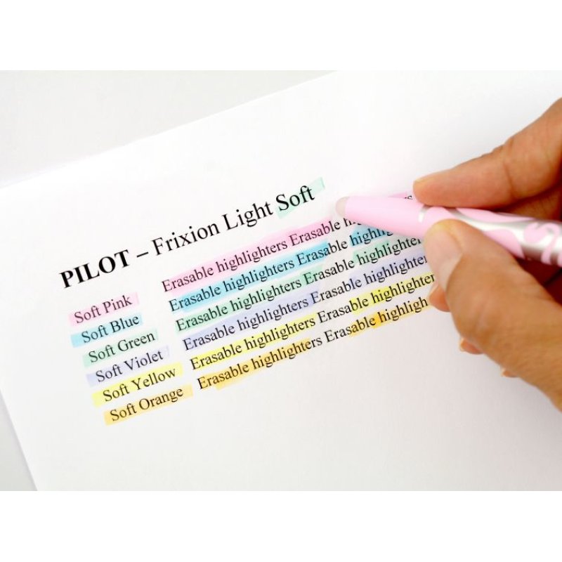 Pilot FriXion Light Soft marqueur 6 pièce(s) Pointe biseautée Bleu, Vert, Orange, Rose, Violet, Jaune