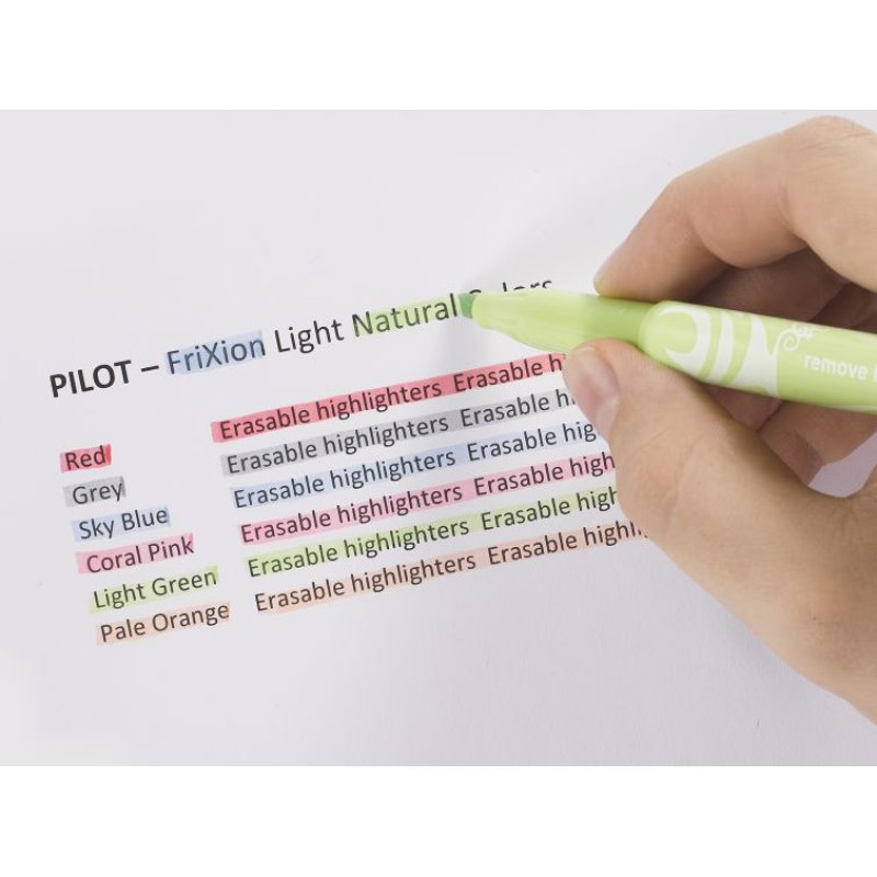 Pilot FriXion Light Natural Colors marker 6 pc(s) Chisel tip Blue, Grey, Light Green, Orange, Pink, Red