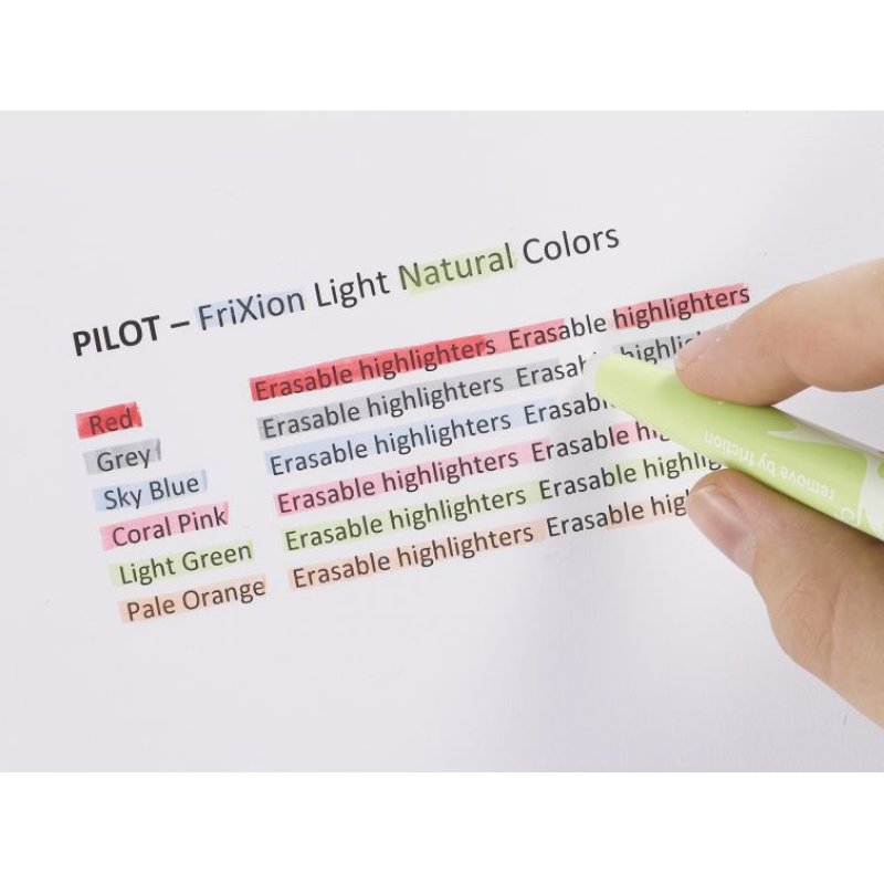 Pilot FriXion Light Natural Colors marqueur 6 pièce(s) Pointe biseautée Bleu, Gris, Vert clair, Orange, Rose, Rouge
