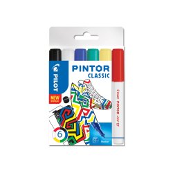PILOT Marqueur à pigment PINTOR, extrafin, set de 6 "CLASSIC