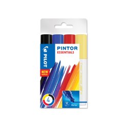 Pilot Pinton Essentials marker 4 pc(s) Fine tip Black, Blue, Red, Yellow