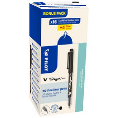 PILOT Stylo feutre V Sign Pen, VALUE PACK, bleu