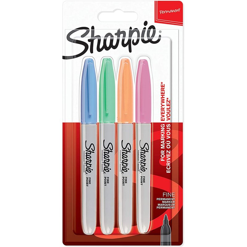 Sharpie Marqueur permanent FINE "Pastel", blister de 4