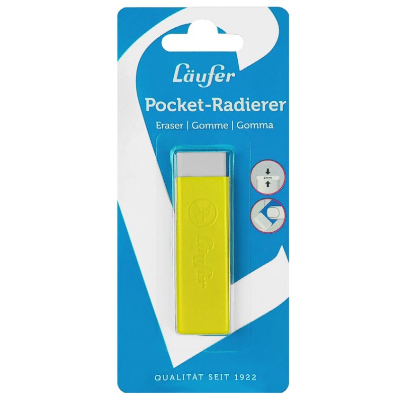 Läufer Gomme en plastique Pocket 2, jaune