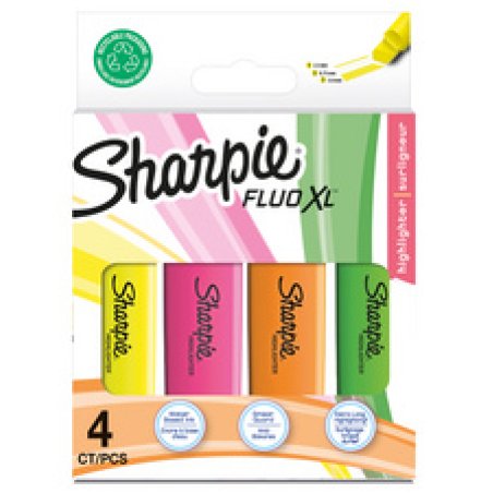 Sharpie Surligneur FLUO XL, blister de 4, assorti