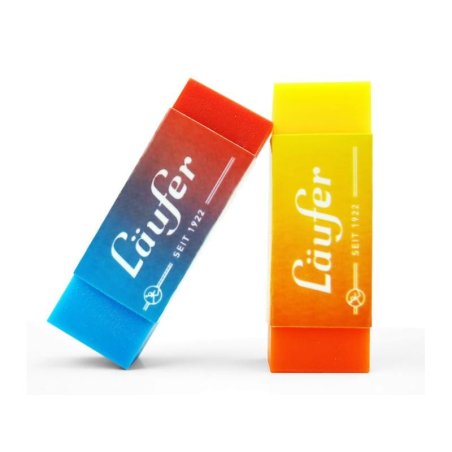 Laufer 69825 gomme à effacer Plastique Bleu, Rouge, Jaune 2 pièce(s)