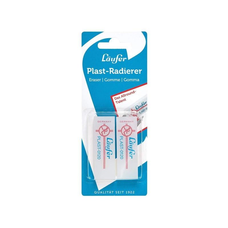 Läufer Gomme en plastique PLAST-0120, carte blister de 2