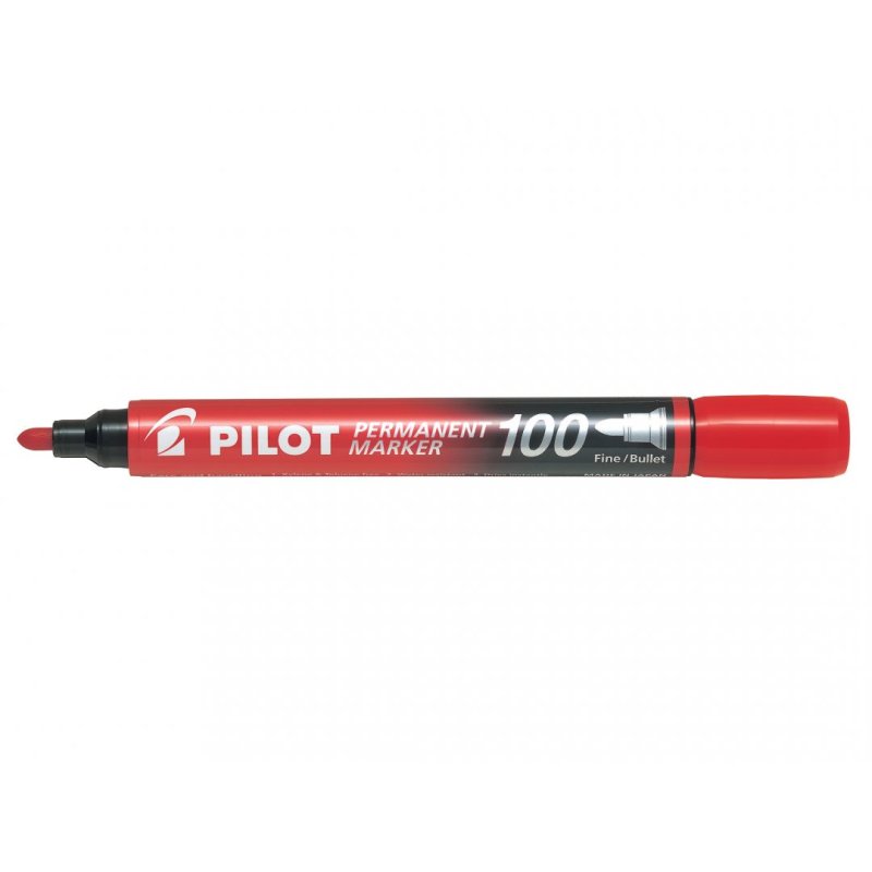 PILOT Marqueur permanent 100, pointe ogive, rouge