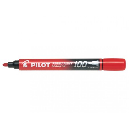 PILOT Marqueur permanent 100, pointe ogive, rouge