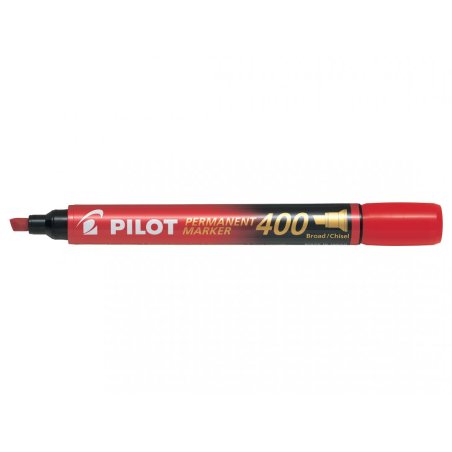 PILOT Marqueur permanent 400, pointe biseautée, rouge