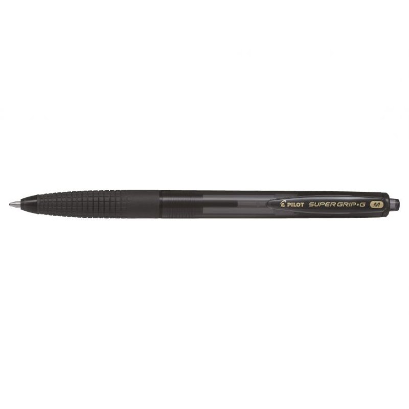 Pilot Super Grip G Noir Stylo à bille rétractable avec clip Moyen