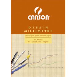 CANSON Bloc de papier millimétré, A3, 90 g/m2