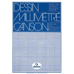 CANSON Bloc de papier millimétré ,format A3, 90 g/m2