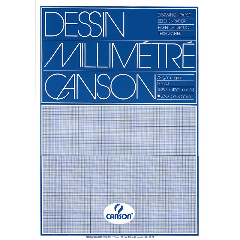 Canson 200067111 papier graphique A3 90 g/m² 50 feuilles