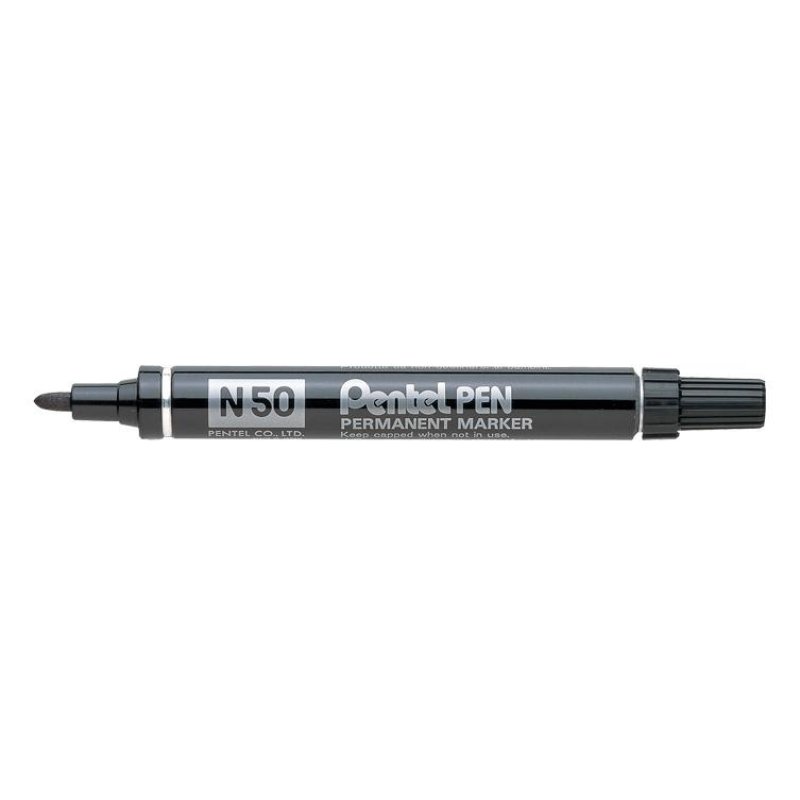 Pentel N 50 permanent marker Bullet tip Black 12 pc(s)
