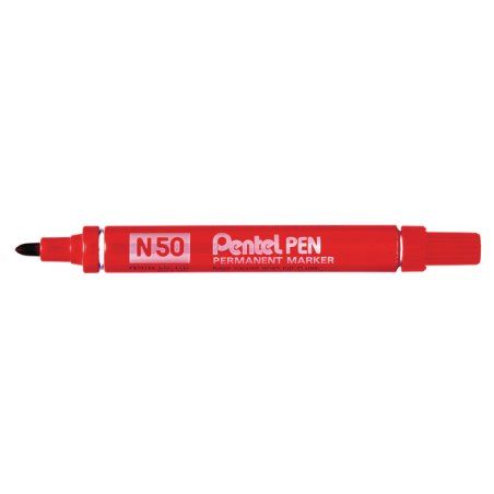 Pentel N 50 permanent marker Bullet tip Red 12 pc(s)