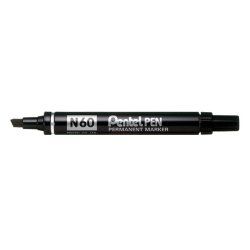 Pentel N 60 marqueur indélébile Pointe biseautée Noir 12 pièce(s)