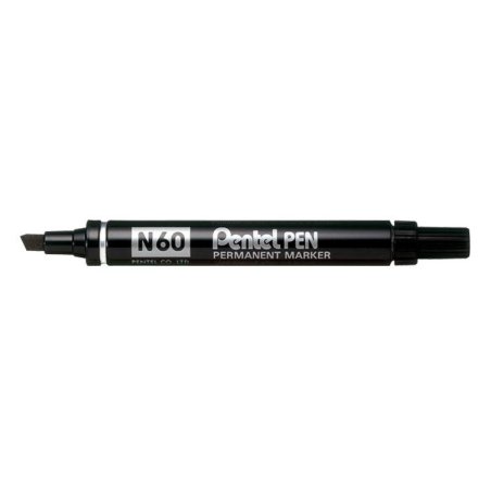Pentel Marqueur permanent N60, pointe biseautée, noir