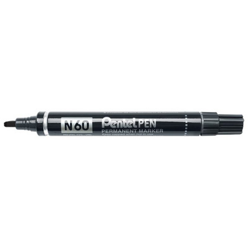 Pentel Marqueur permanent N60, pointe biseautée, rouge